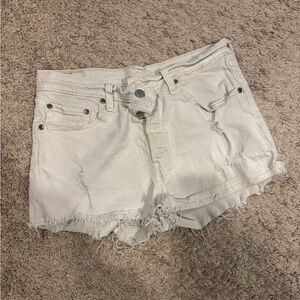Levi's White 501 Denim Jean Shorts